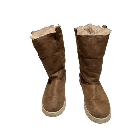 Zara girls suede fur Winter Fold Down boots!!  Size EU 34 US 2 Color Brown - Picture 2 of 9